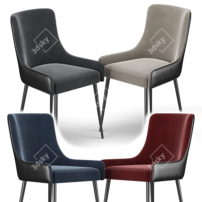 Elegant K333 Dining Chair 3D model image 2