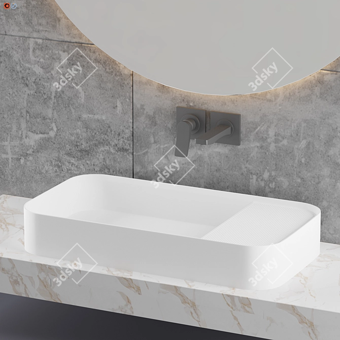 Elegant Elledecor Bathroom Set 3D model image 4