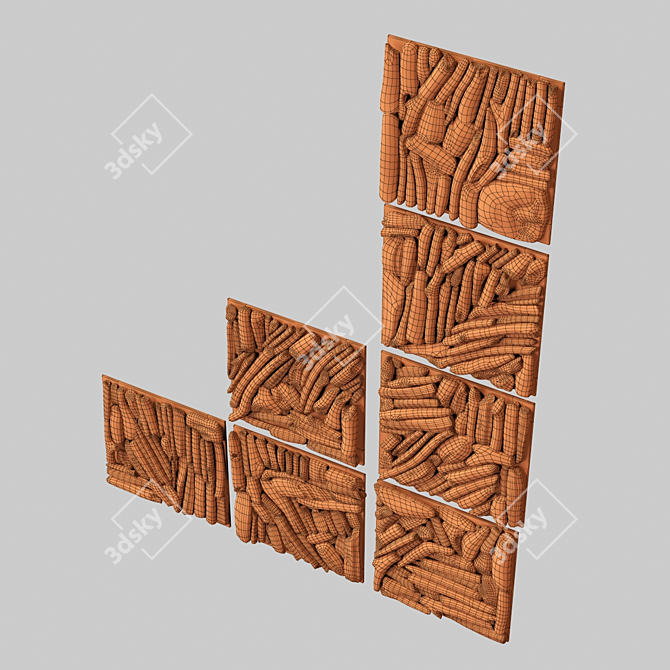 Splintered Branch Panel: Large Square 3D model image 7