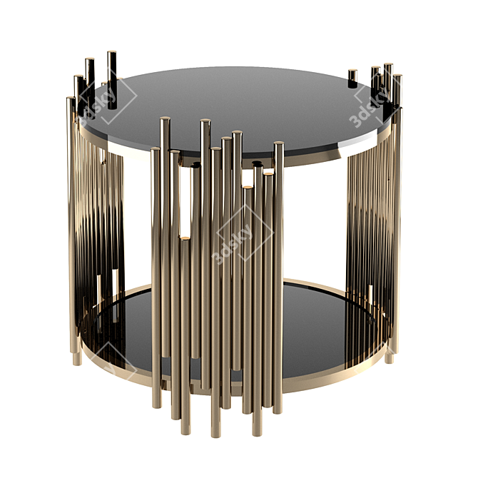 Elegant Tanquin Coffee Table Set 3D model image 7