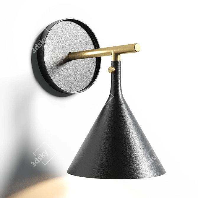 Cast Black Sconce: Modern Elegance 3D model image 1