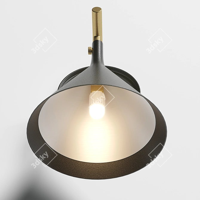 Cast Black Sconce: Modern Elegance 3D model image 4