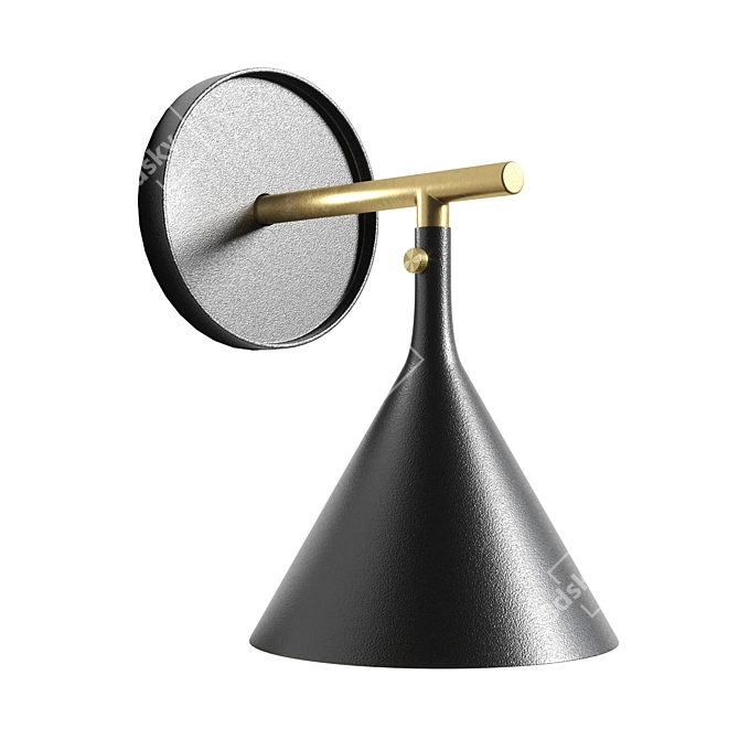 Cast Black Sconce: Modern Elegance 3D model image 6