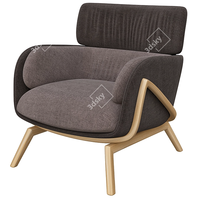 Elysia Lounge Chair: A Luxurious Blend of Comfort and Style 3D model image 2
