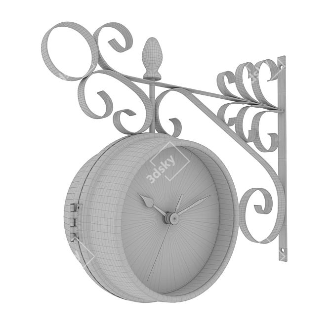 Arm Mounted Outdoor Wall Clock 3D model image 4