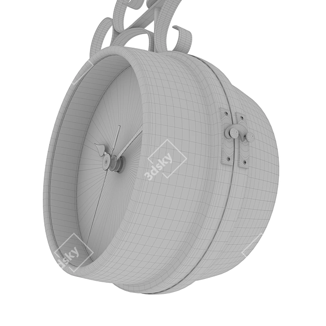 Arm Mounted Outdoor Wall Clock 3D model image 5