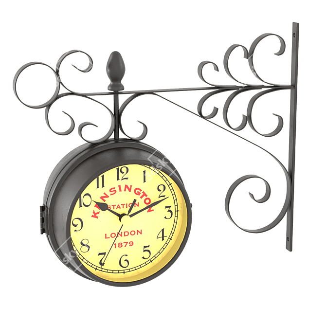 Arm Mounted Outdoor Wall Clock 3D model image 6