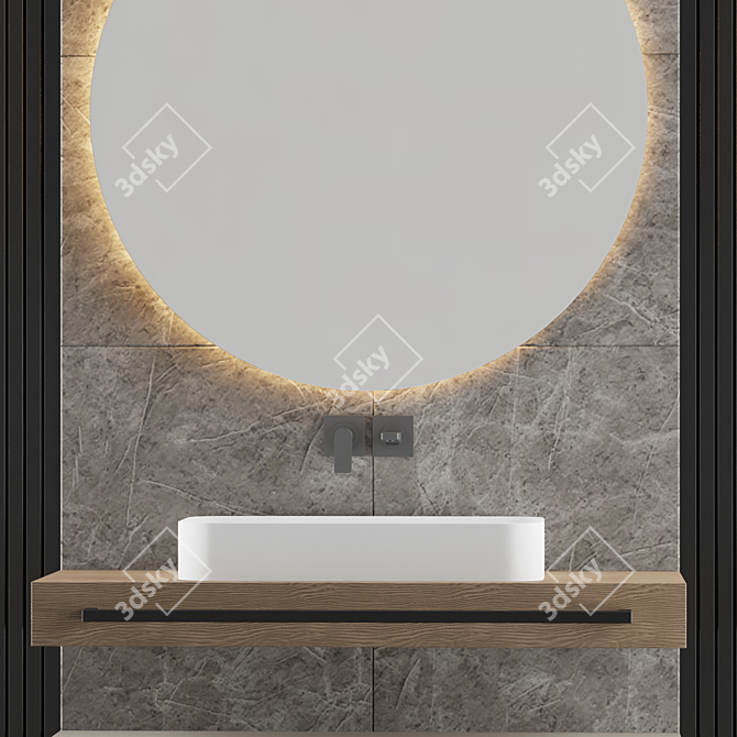 Modern Wood Bath: Sleek Design 3D model image 5