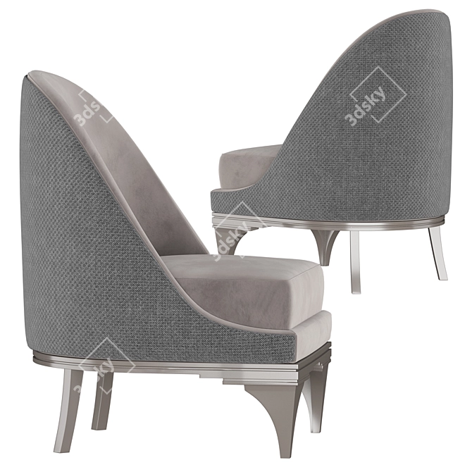 Luxurious DUKE Armchair: Elegant Design by CorteZari 3D model image 4