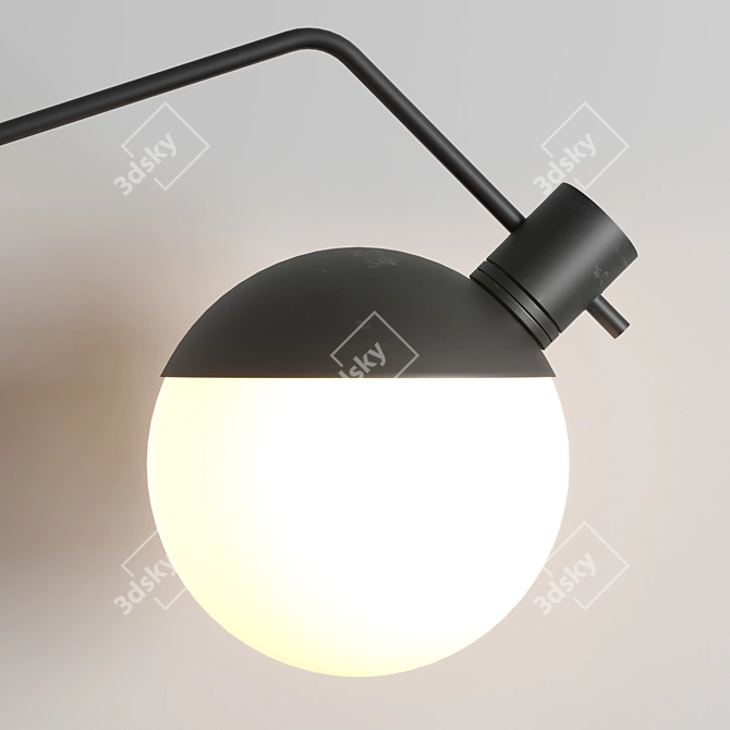 Elegant Black Wall Light by Grupa Baluna 3D model image 4