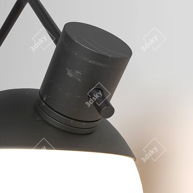 Elegant Black Wall Light by Grupa Baluna 3D model image 5