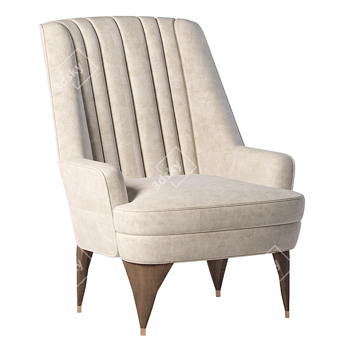 Modern Armchair with 3D Render 3D model image 1