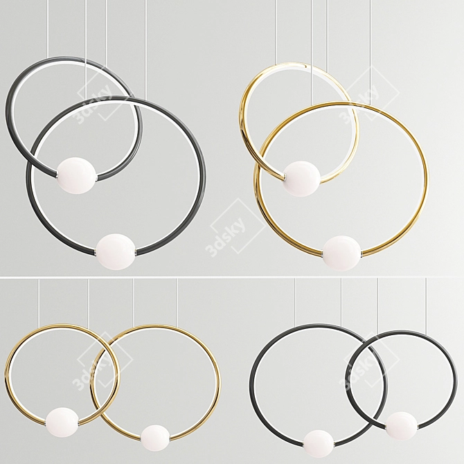 Modern Ball Pendant Lamp 3D model image 3