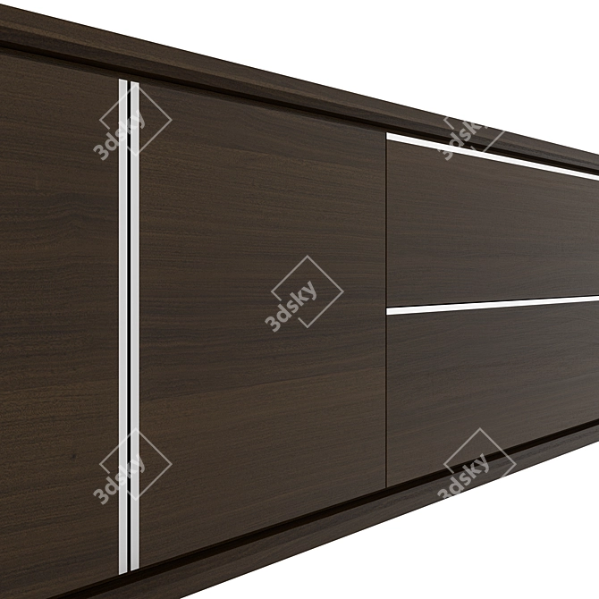 Modern Dark Wood Sideboard - Dimensions: 60x280x70cm 3D model image 4
