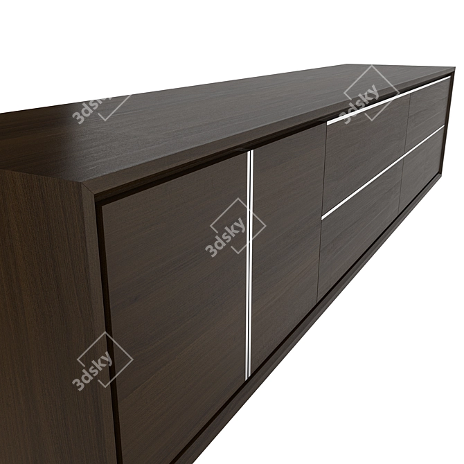 Modern Dark Wood Sideboard - Dimensions: 60x280x70cm 3D model image 5