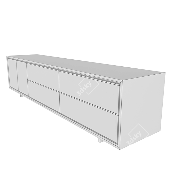 Modern Dark Wood Sideboard - Dimensions: 60x280x70cm 3D model image 7