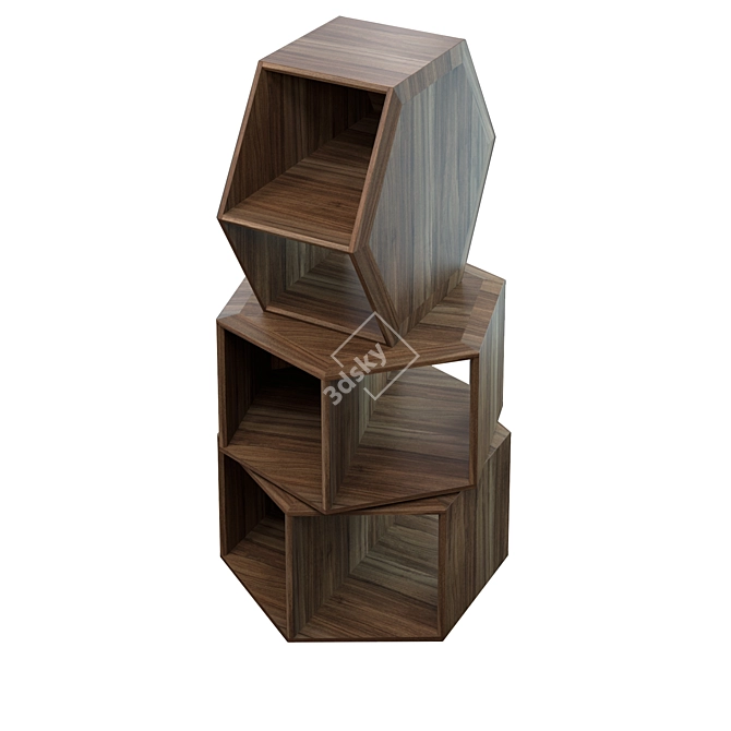 AVILA Side Table: Modern Walnut Design 3D model image 4