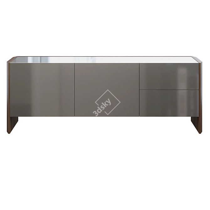 AVILA Walnut & Grey Buffet 3D model image 2