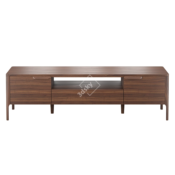 RONDA TV Stand: Elegant Walnut Finish 3D model image 2