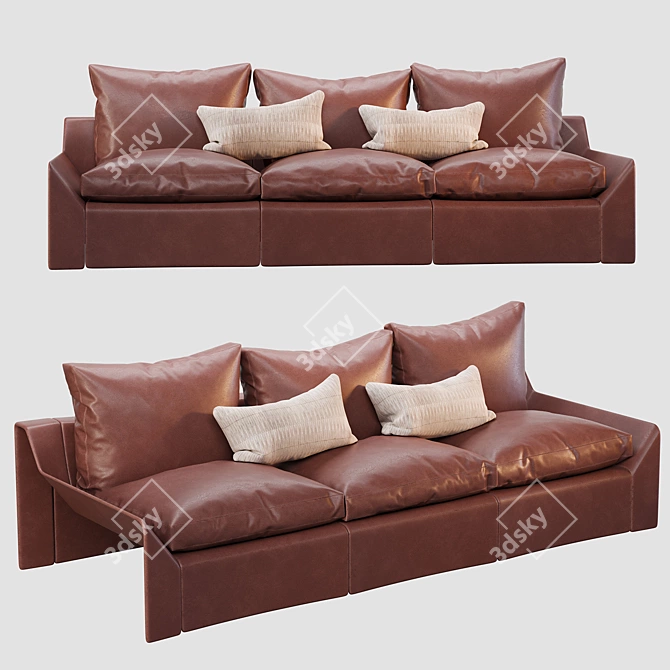 Cozy Corona Sofa Unwrapped 3D model image 1