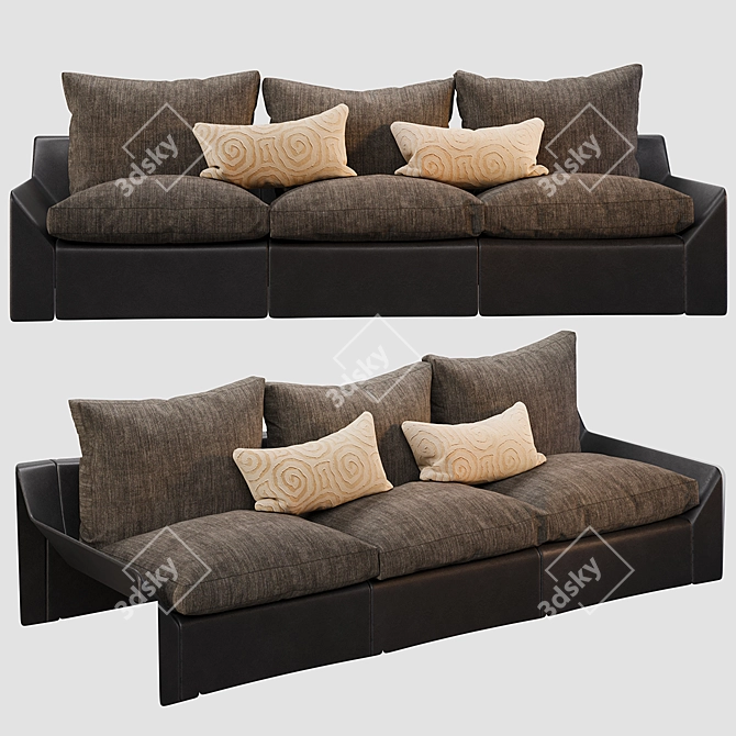 Cozy Corona Sofa Unwrapped 3D model image 2