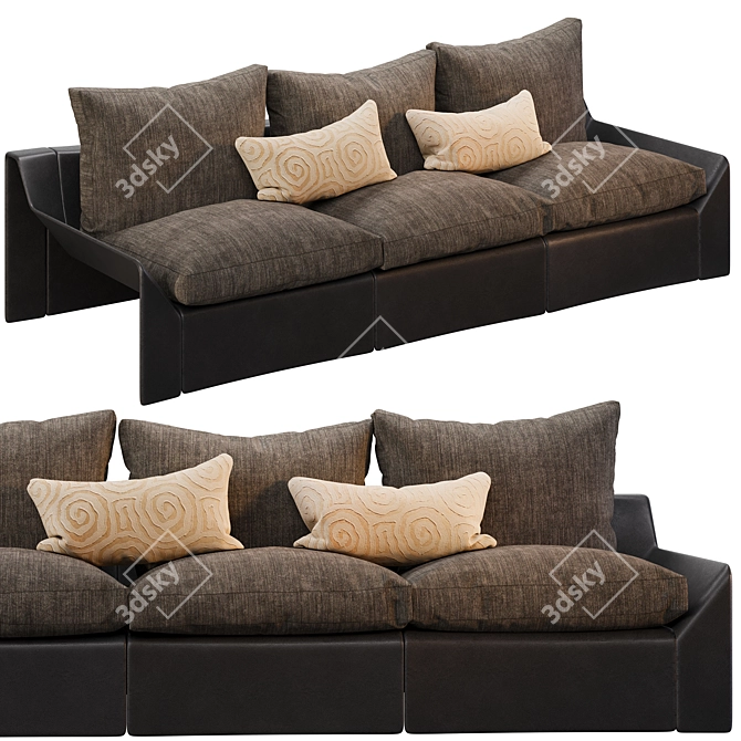 Cozy Corona Sofa Unwrapped 3D model image 4