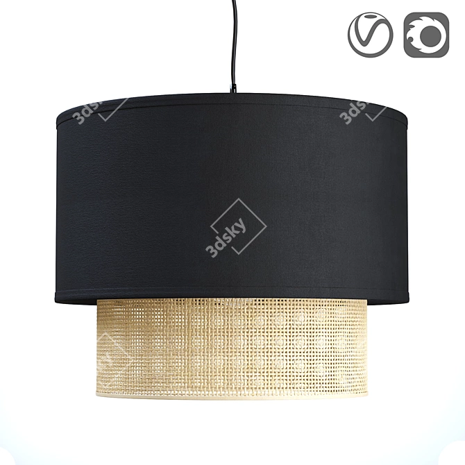 Modern Reed Lampshade, Dolkie 3D model image 1