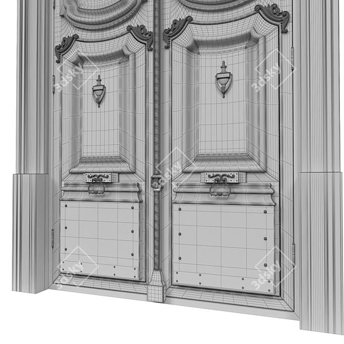  Classic 3D Max Door: 2100mm x 4455mm 3D model image 6