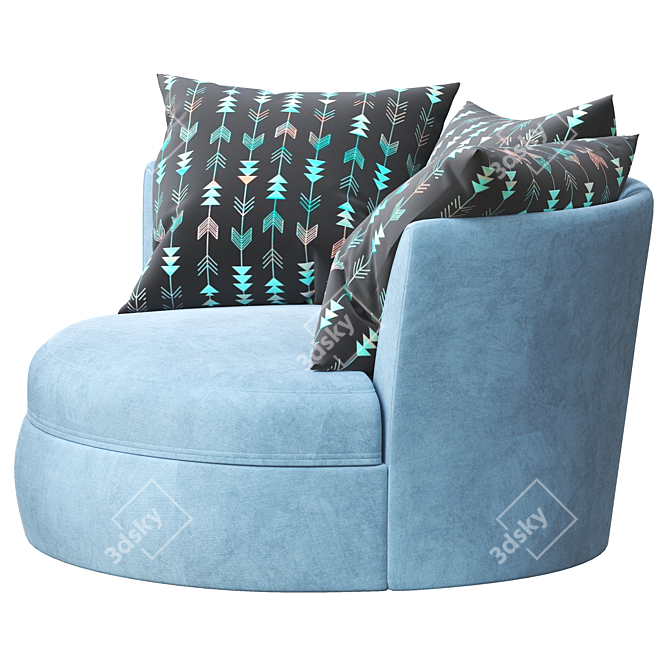 Cozy Comfort Cuddler Chair 3D model image 3