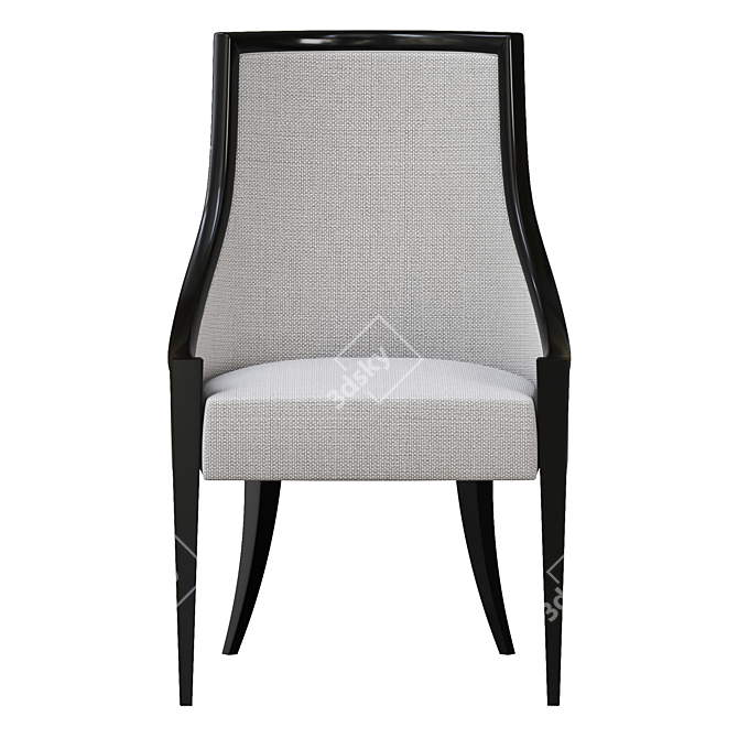 French Empire Fabric Armchair: Elegant and Luxurious 3D model image 2