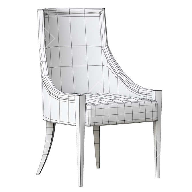 French Empire Fabric Armchair: Elegant and Luxurious 3D model image 5