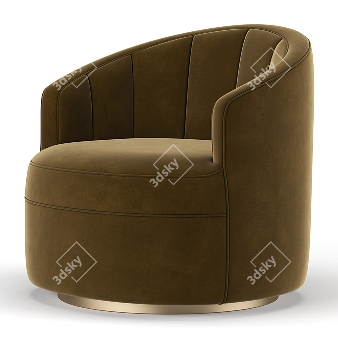 Modern Ergonomic Swivel Chair 3D model image 4