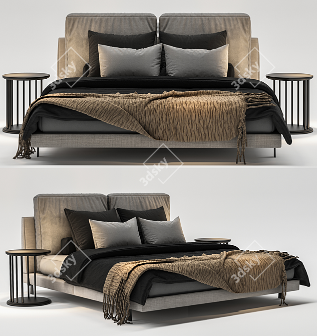 Modern Bed 03: Stylish and Functional 3D model image 1