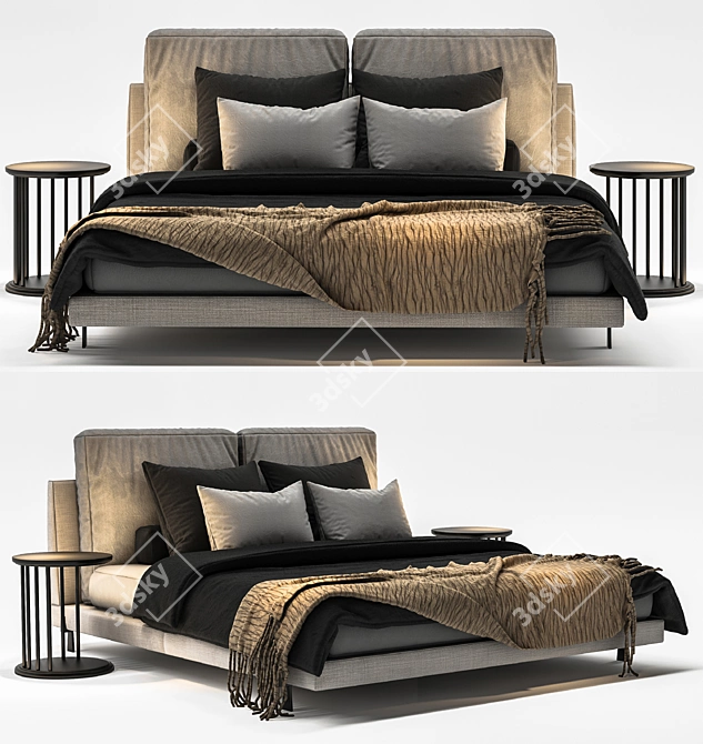 Modern Bed 03: Stylish and Functional 3D model image 4