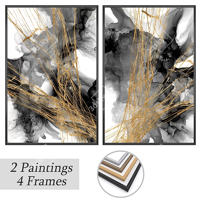 2-Piece Painting Set with Multiple Frame Options 3D model image 1