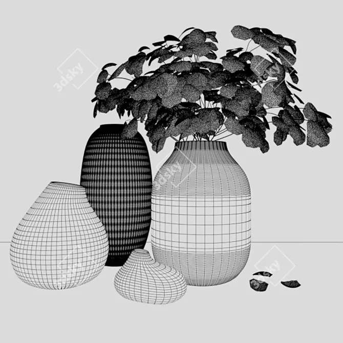 Sleek Gray Home Decor 3D model image 2