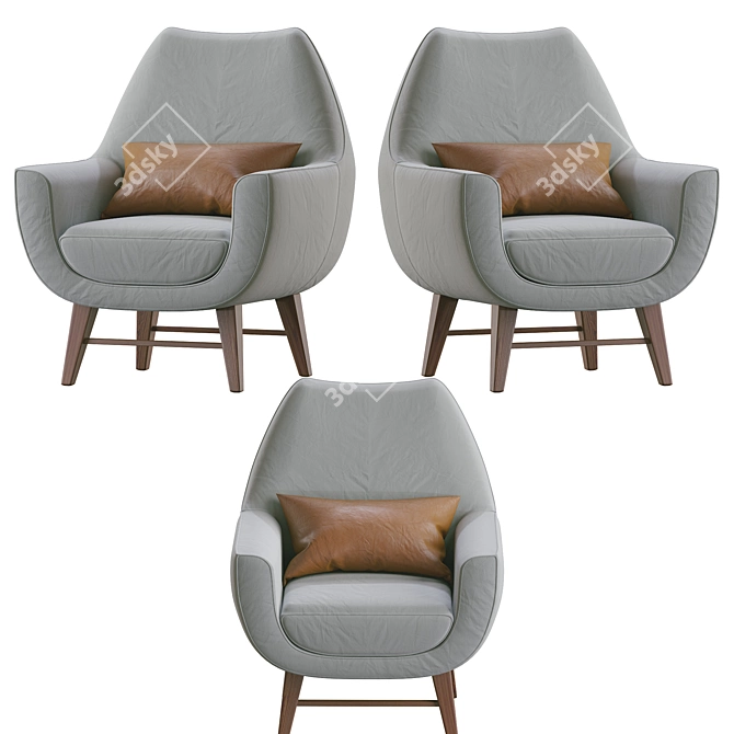 Elegant Cadeirao Armchair 3D model image 2