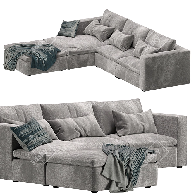 Elegant Realm Modular Sofa 3D model image 1