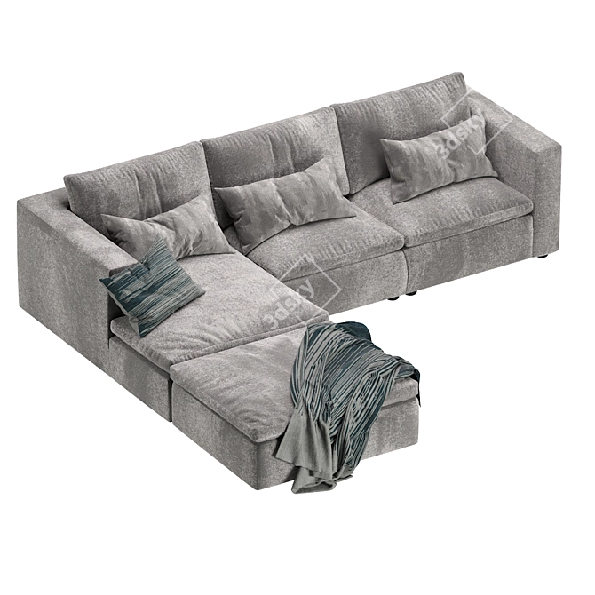Elegant Realm Modular Sofa 3D model image 3