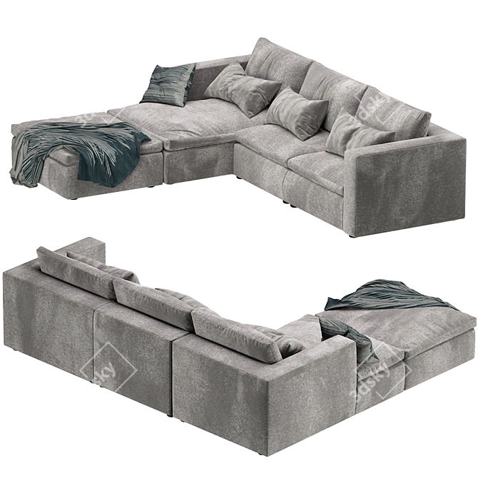 Elegant Realm Modular Sofa 3D model image 4