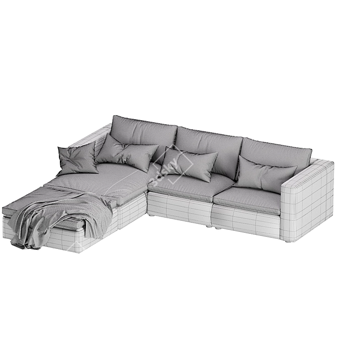 Elegant Realm Modular Sofa 3D model image 7