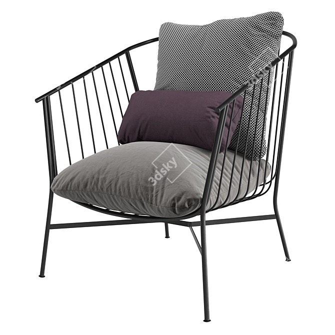 Contemporary Outdoor Armchair 3D model image 2