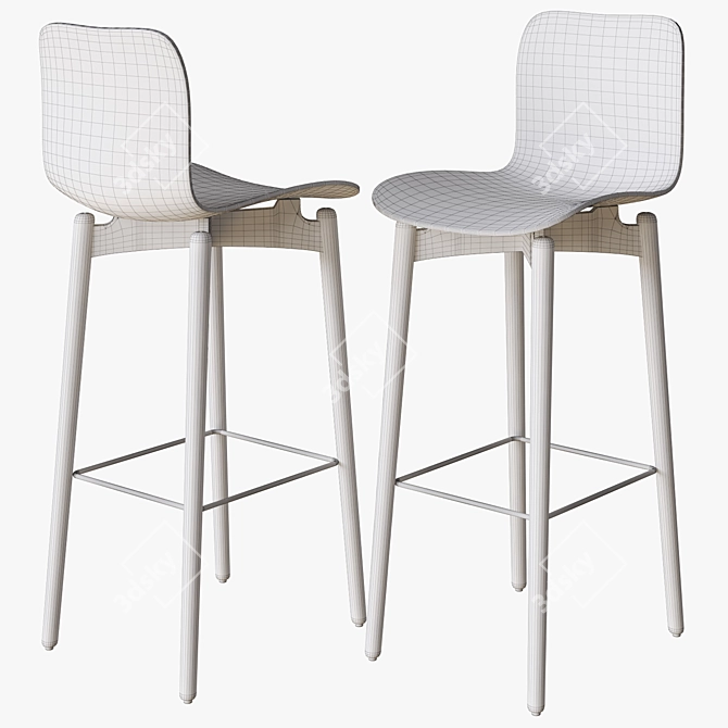 Modern Scandinavian Stool: Norr11 Langue 3D model image 3