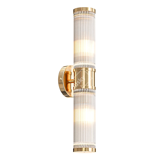 Elegant Gold Glass Tube Pendant 3D model image 1