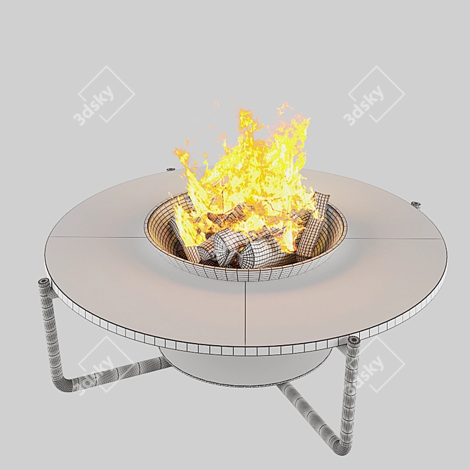 Elegant Domino Coffee Table - 120cm Diameter 3D model image 3