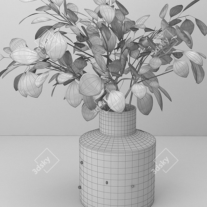 Eucalyptus Glass Vase: Indoor Freshness 3D model image 4