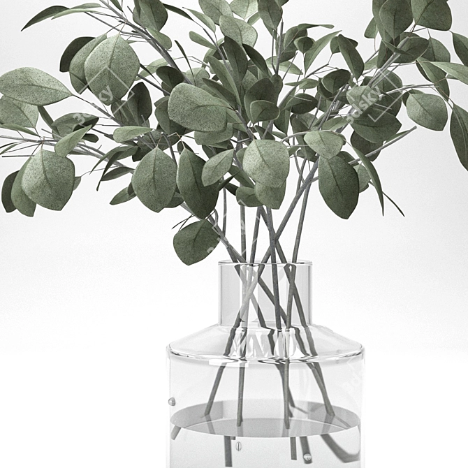 Eucalyptus Glass Vase: Indoor Freshness 3D model image 9