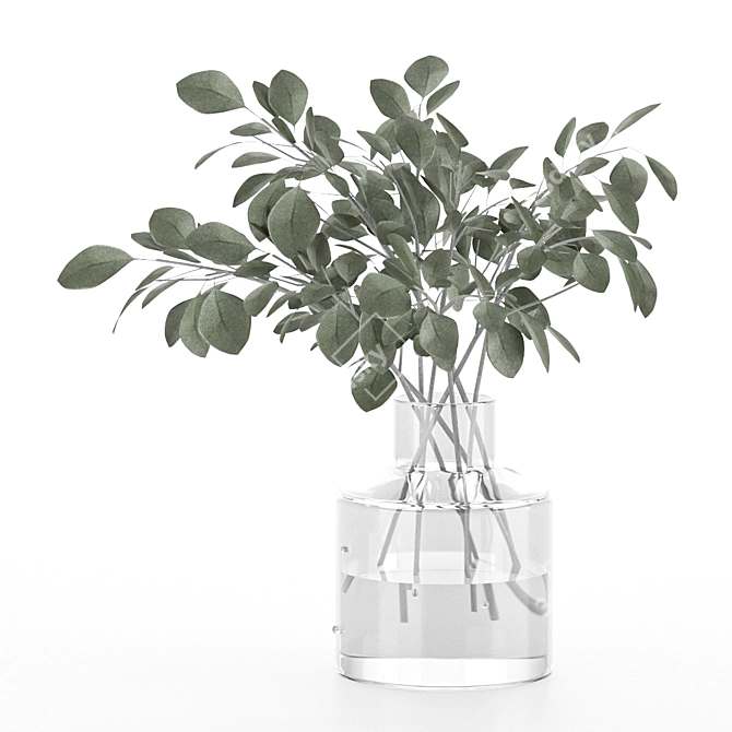 Eucalyptus Glass Vase: Indoor Freshness 3D model image 11