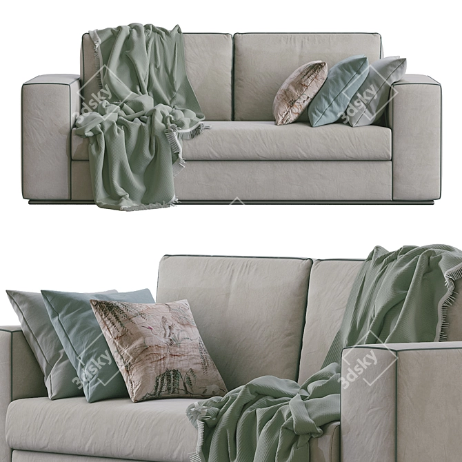 Elegant Alhambra Sofa with Stunning Dimensions 3D model image 1