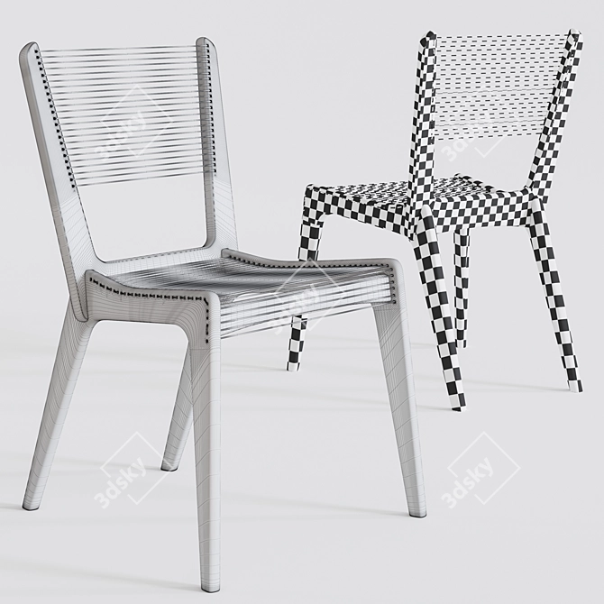 Sleek Cord Chair by Man of Parts 3D model image 4